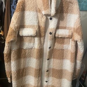 Cozy Plaid Sherpa Coat